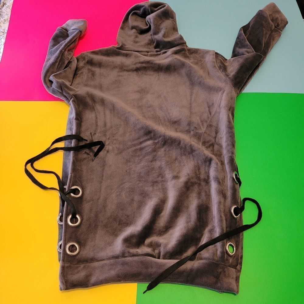 2/$20 Vintage grey winter long length hoodies sweatshirt sweater - Picture 5 of 5